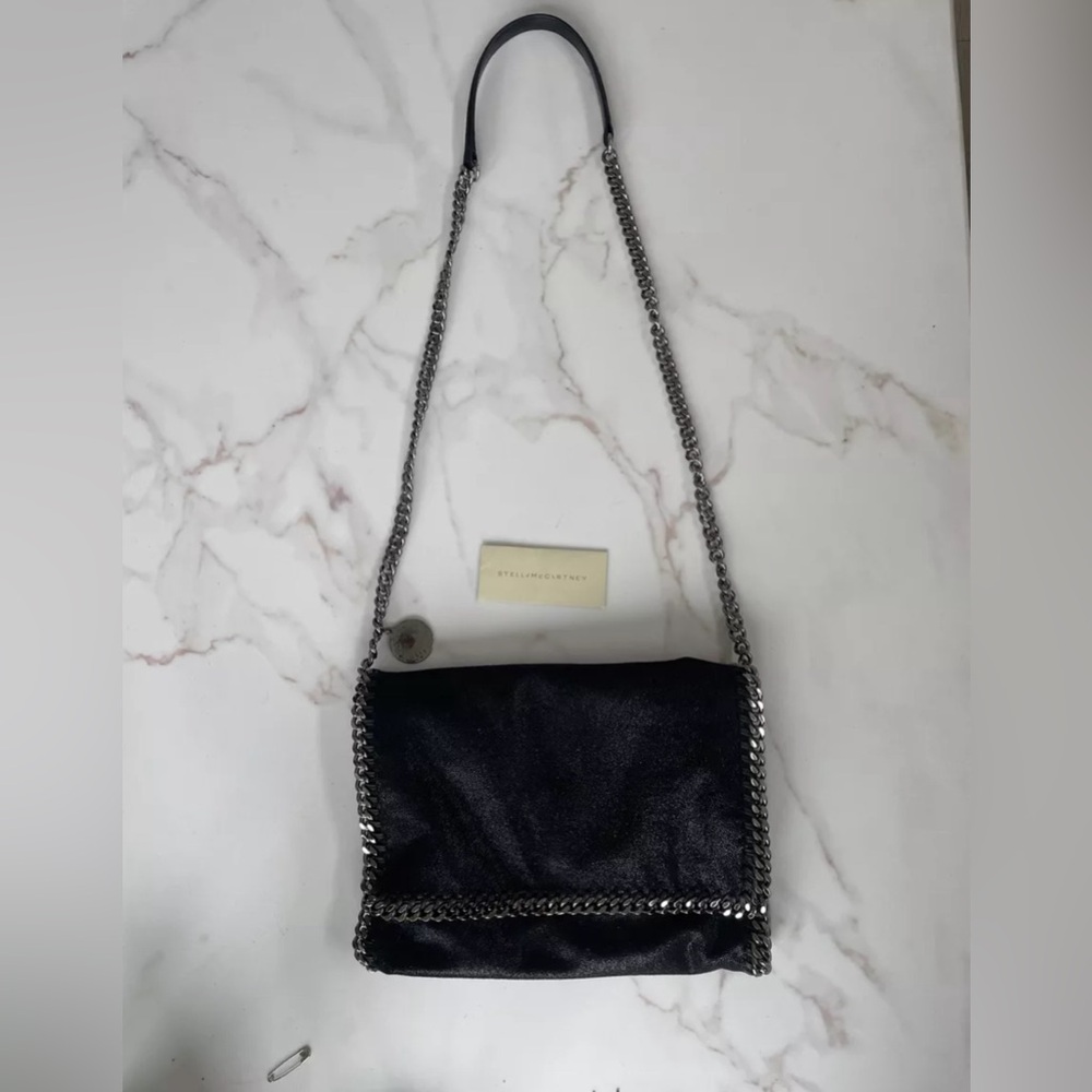 Stella McCartney Falabella Large black Flap Shoulder Bag chain purse vegan deals